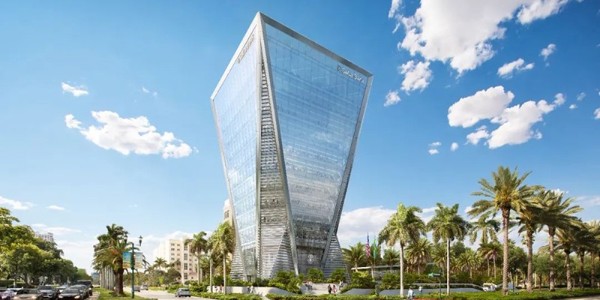 邁阿密金融新地標(biāo)封頂，造型如“倒金字塔”