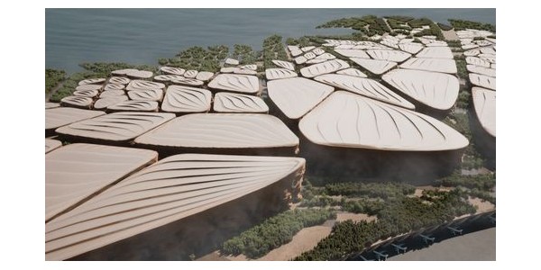 Kalbod工作室公布沙特NEOM機(jī)場(chǎng)城概念設(shè)計(jì)，伸向海洋的建筑群